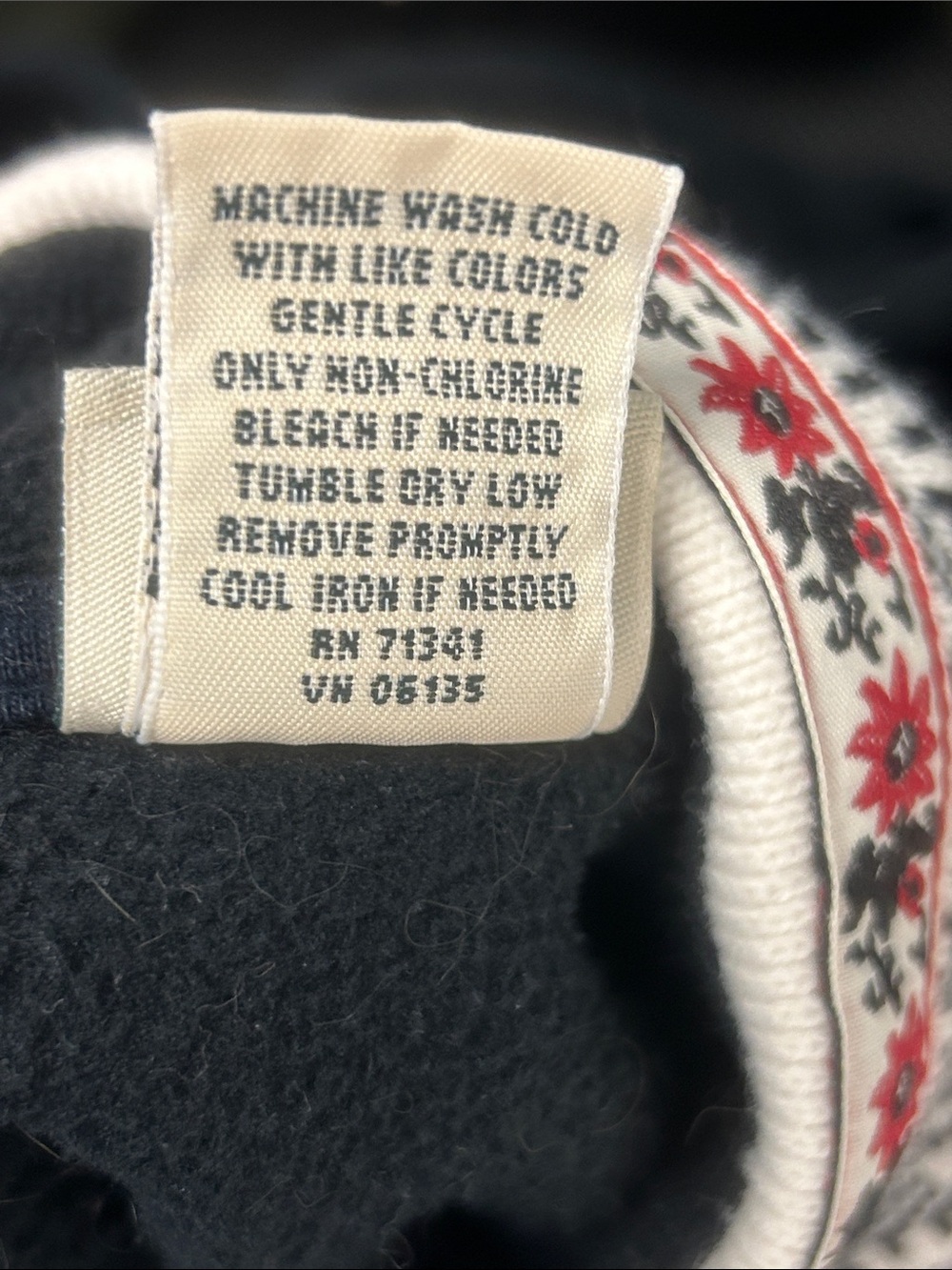 L.L. Bean Women's Nordic Embroidered Snowflake Fair Isle Fleece Vest Small Y2K - Picture 7 of 9